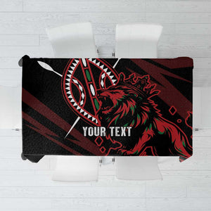 Kenya Personalized Lion Tablecloth Stylized Maasai Shield - African Pride
