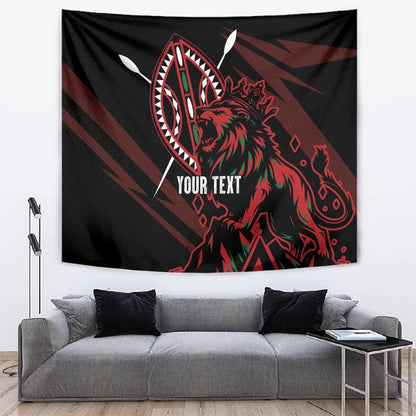 Kenya Personalized Lion Tapestry Stylized Maasai Shield - African Pride