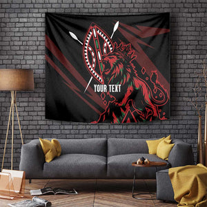 Kenya Personalized Lion Tapestry Stylized Maasai Shield - African Pride
