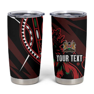 Kenya Personalized Lion Tumbler Cup Stylized Maasai Shield - African Pride