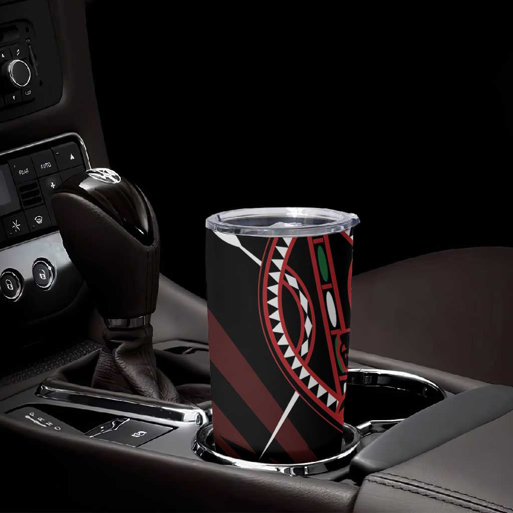 Kenya Personalized Lion Tumbler Cup Stylized Maasai Shield - African Pride