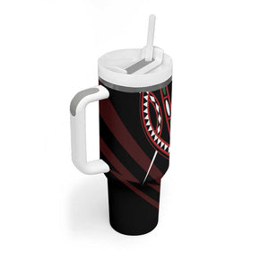 Kenya Personalized Lion Tumbler With Handle Stylized Maasai Shield - African Pride