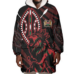Kenya Personalized Lion Wearable Blanket Hoodie Stylized Maasai Shield - African Pride