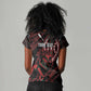 Kenya Personalized Lion Women V-Neck T-Shirt Stylized Maasai Shield - African Pride