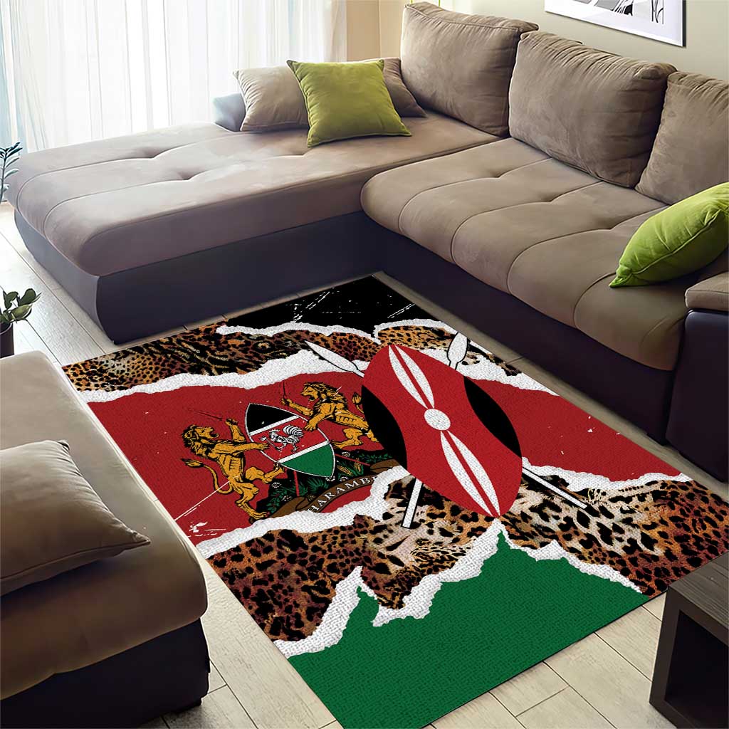 Kenya Area Rug Mix Animal Skin Pattern Grunge Style - African Pride