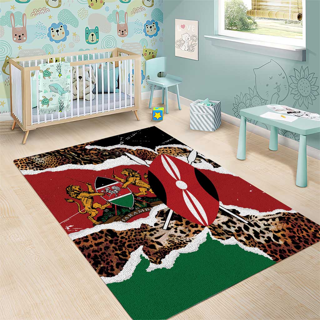 Kenya Area Rug Mix Animal Skin Pattern Grunge Style - African Pride