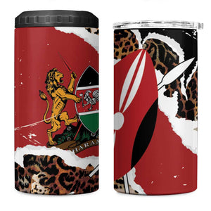 Kenya 4 in 1 Can Cooler Tumbler Mix Animal Skin Pattern Grunge Style - African Pride