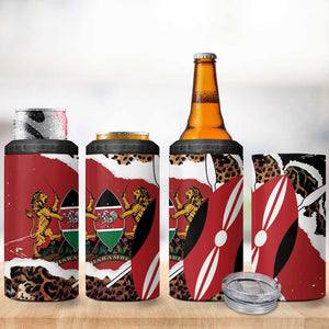 Kenya 4 in 1 Can Cooler Tumbler Mix Animal Skin Pattern Grunge Style - African Pride