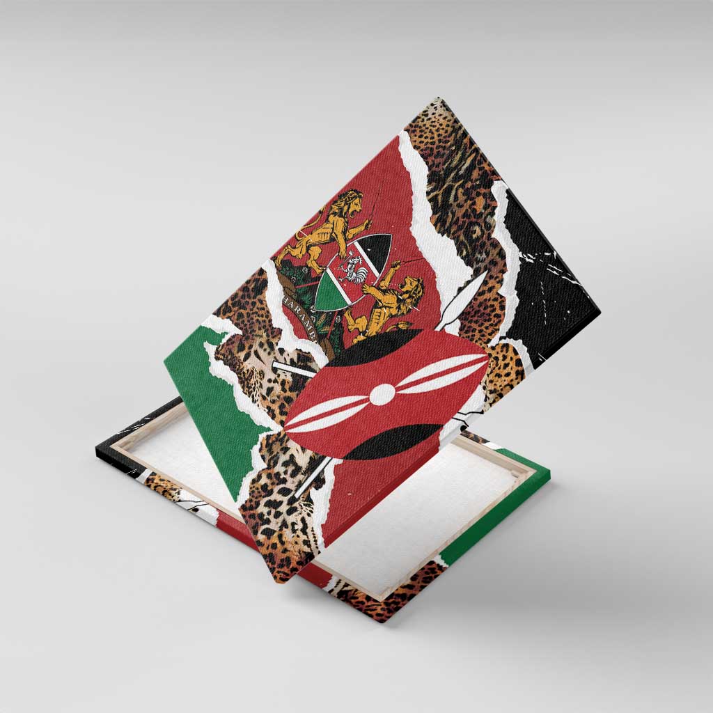 Kenya Canvas Wall Art Mix Animal Skin Pattern Grunge Style - African Pride