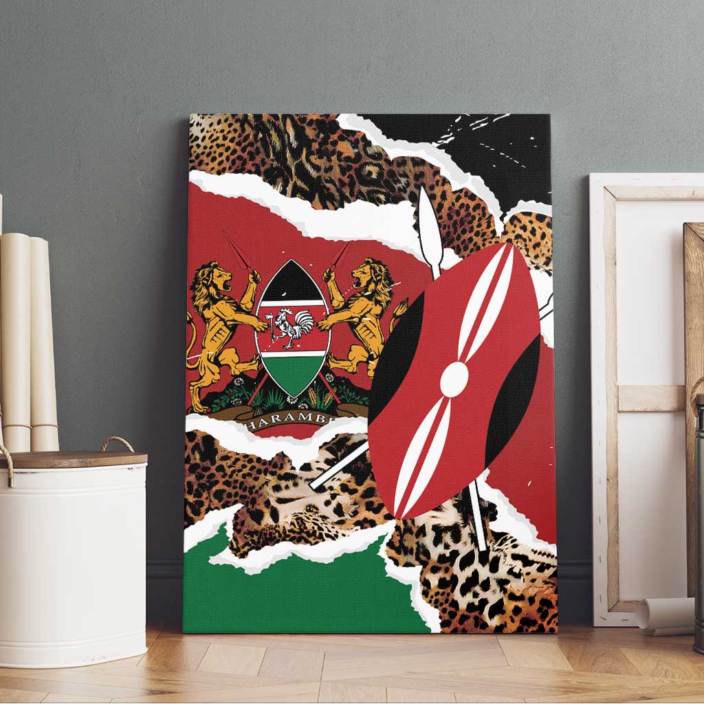 Kenya Canvas Wall Art Mix Animal Skin Pattern Grunge Style - African Pride