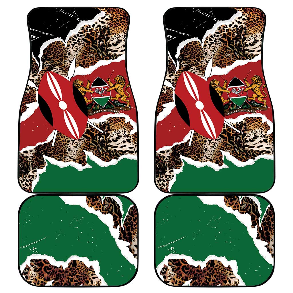 Kenya Car Mats Mix Animal Skin Pattern Grunge Style - African Pride