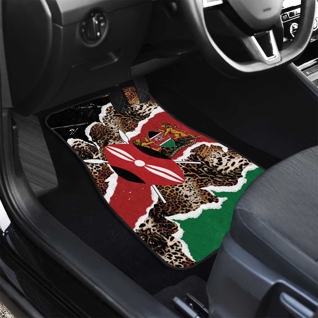 Kenya Car Mats Mix Animal Skin Pattern Grunge Style - African Pride