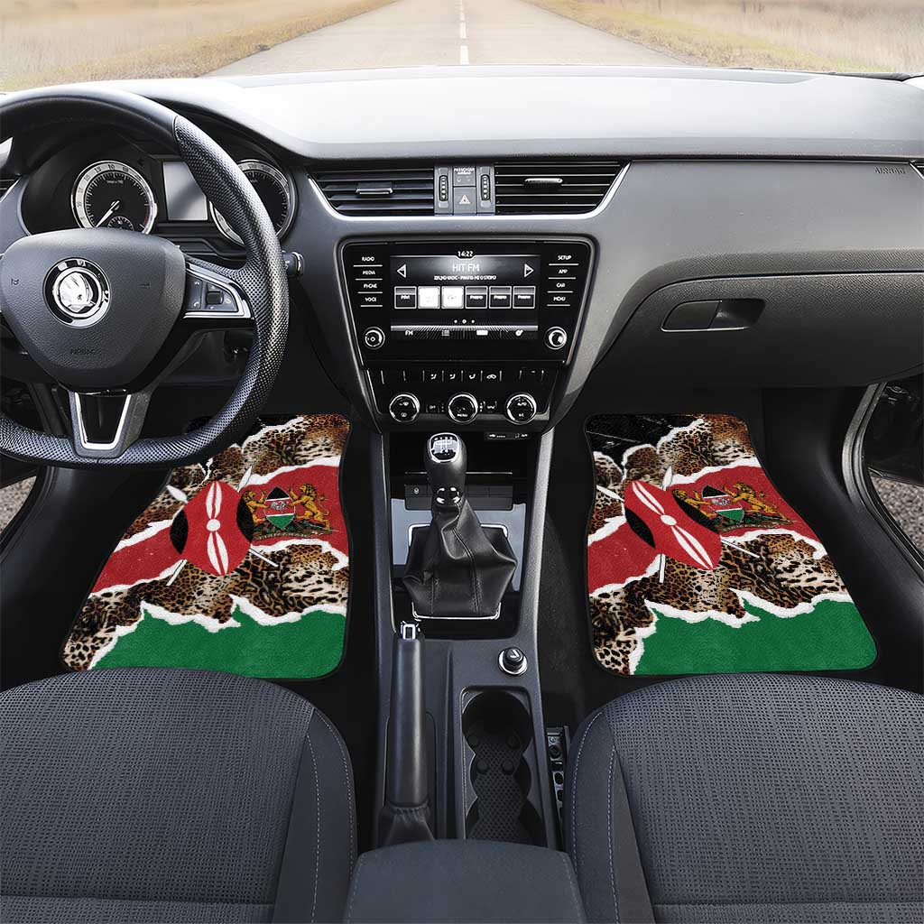 Kenya Car Mats Mix Animal Skin Pattern Grunge Style - African Pride
