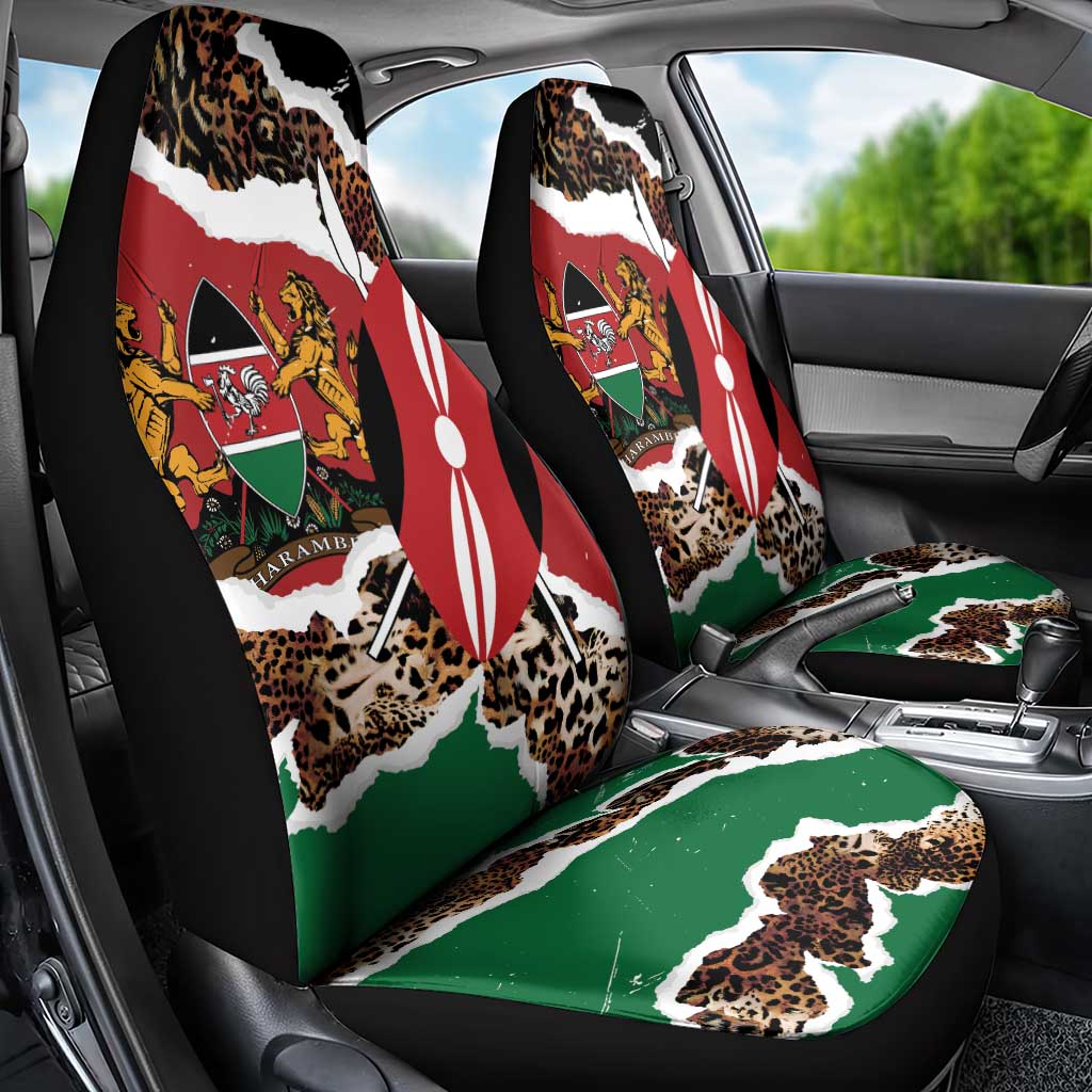 Kenya Car Seat Cover Mix Animal Skin Pattern Grunge Style - African Pride