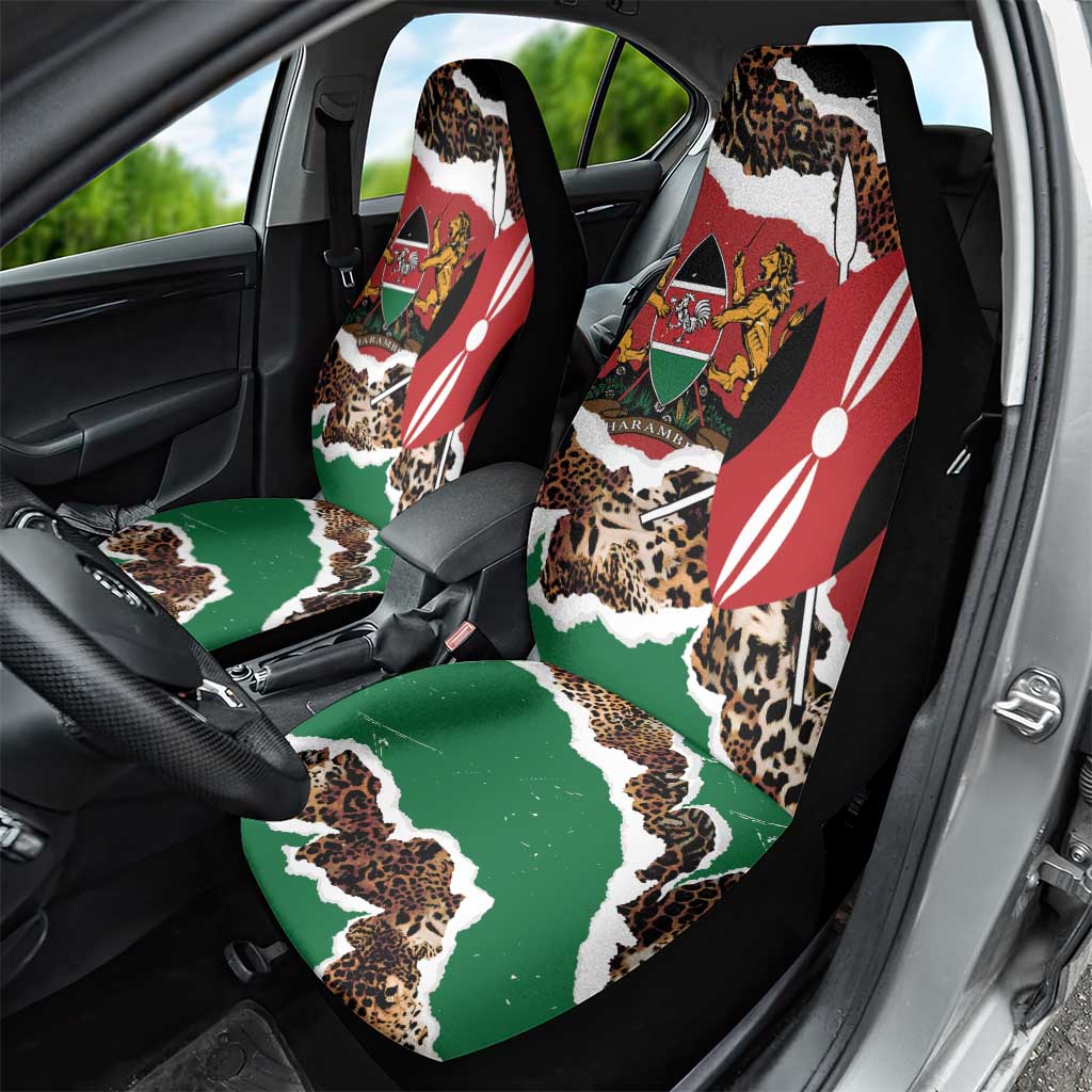 Kenya Car Seat Cover Mix Animal Skin Pattern Grunge Style - African Pride