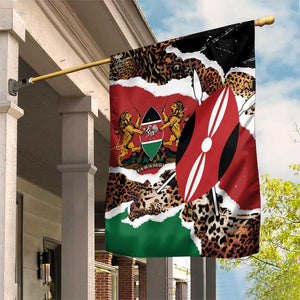 Kenya Garden Flag Mix Animal Skin Pattern Grunge Style - African Pride