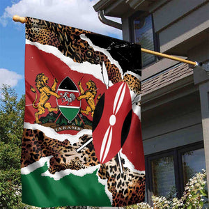 Kenya Garden Flag Mix Animal Skin Pattern Grunge Style - African Pride