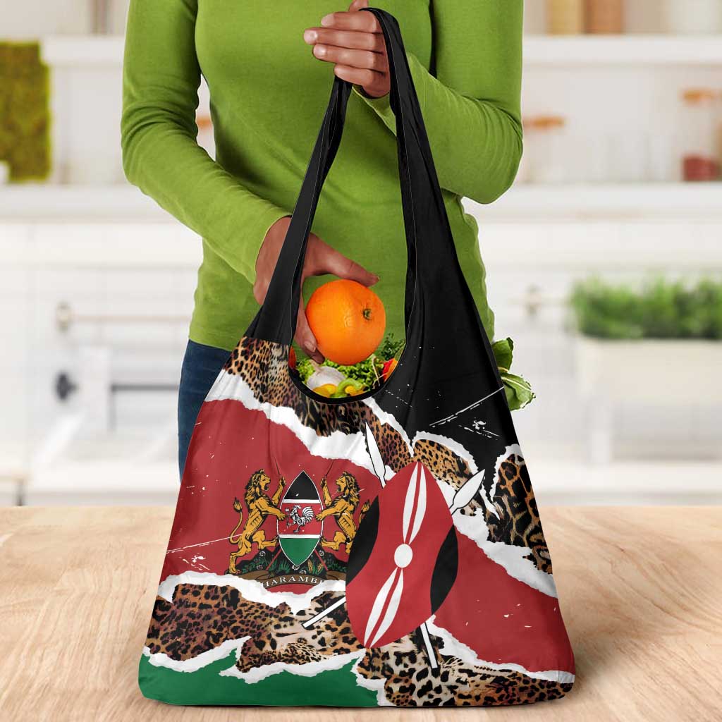 Kenya Grocery Bag Mix Animal Skin Pattern Grunge Style - African Pride