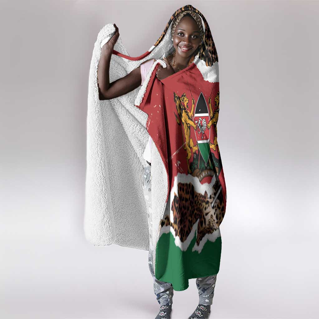 Kenya Hooded Blanket Mix Animal Skin Pattern Grunge Style - African Pride