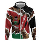 Kenya Hoodie Mix Animal Skin Pattern Grunge Style - African Pride