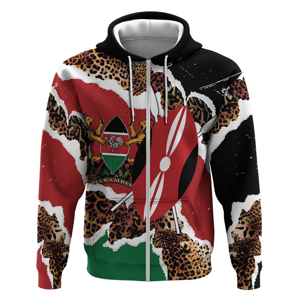 Kenya Hoodie Mix Animal Skin Pattern Grunge Style - African Pride