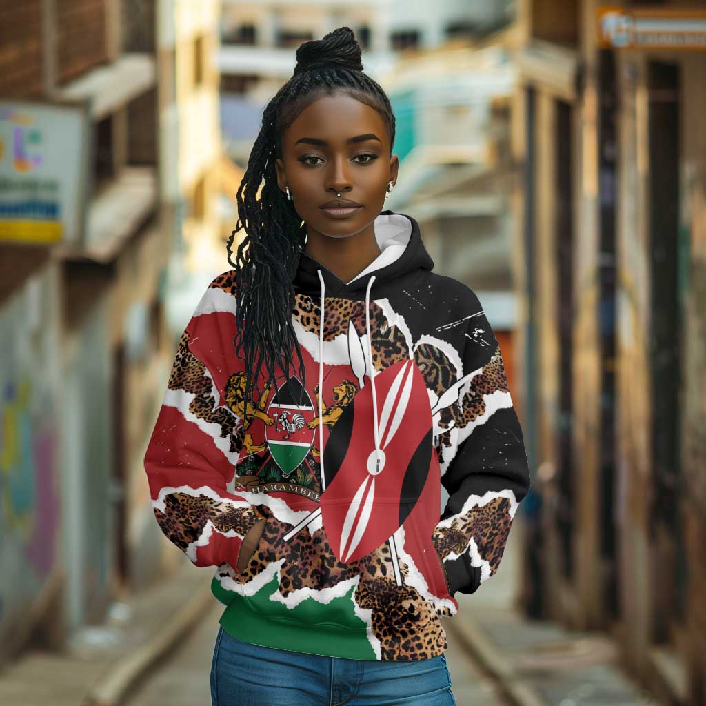 Kenya Hoodie Mix Animal Skin Pattern Grunge Style - African Pride