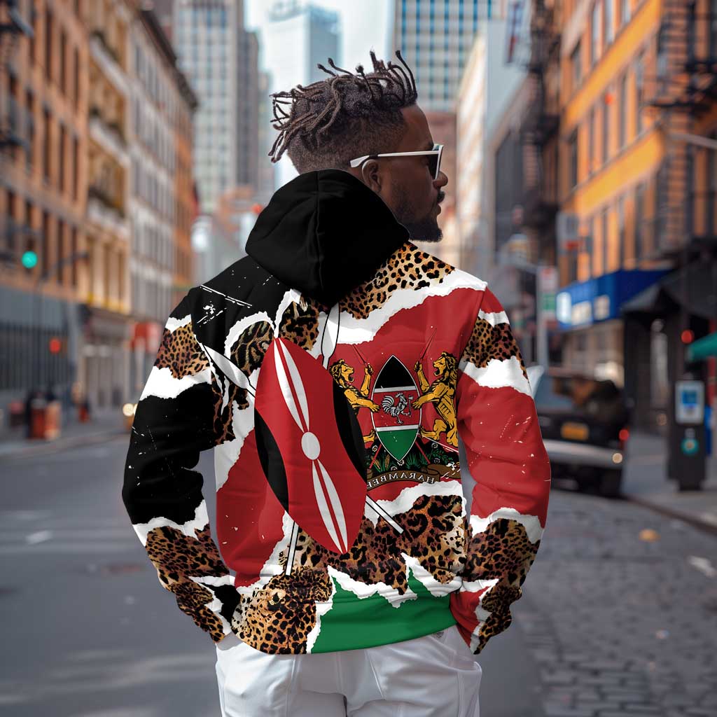 Kenya Hoodie Mix Animal Skin Pattern Grunge Style - African Pride
