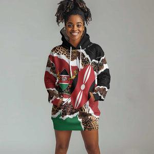 Kenya Hoodie Dress Mix Animal Skin Pattern Grunge Style - African Pride