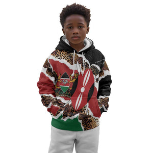 Kenya Kid Hoodie Mix Animal Skin Pattern Grunge Style - African Pride