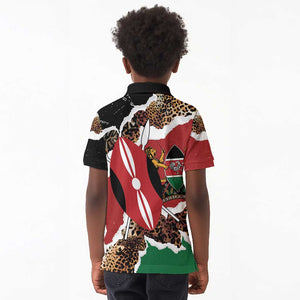 Kenya Kid Polo Shirt Mix Animal Skin Pattern Grunge Style - African Pride