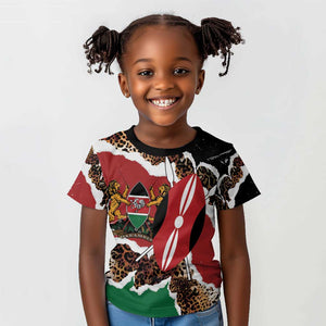 Kenya Kid T shirt Mix Animal Skin Pattern Grunge Style - African Pride