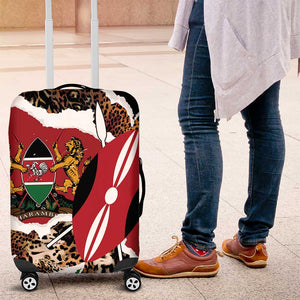 Kenya Luggage Cover Mix Animal Skin Pattern Grunge Style - African Pride