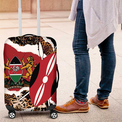 Kenya Luggage Cover Mix Animal Skin Pattern Grunge Style - African Pride