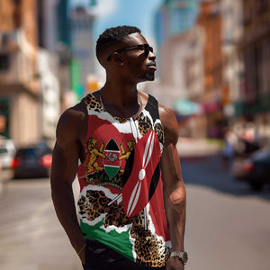Kenya Men Tank Top Mix Animal Skin Pattern Grunge Style - African Pride
