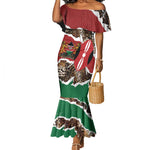 Kenya Mermaid Dress Mix Animal Skin Pattern Grunge Style - African Pride