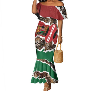 Kenya Mermaid Dress Mix Animal Skin Pattern Grunge Style - African Pride
