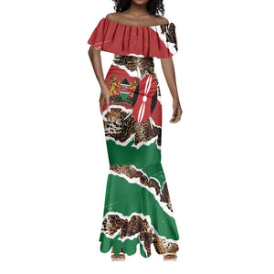 Kenya Mermaid Dress Mix Animal Skin Pattern Grunge Style - African Pride