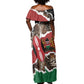 Kenya Off Shoulder Maxi Dress Mix Animal Skin Pattern Grunge Style - African Pride
