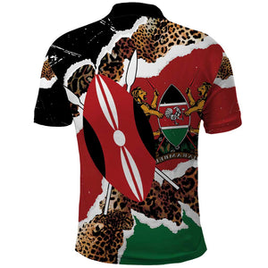 Kenya Polo Shirt Mix Animal Skin Pattern Grunge Style - African Pride