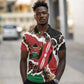 Kenya Polo Shirt Mix Animal Skin Pattern Grunge Style - African Pride