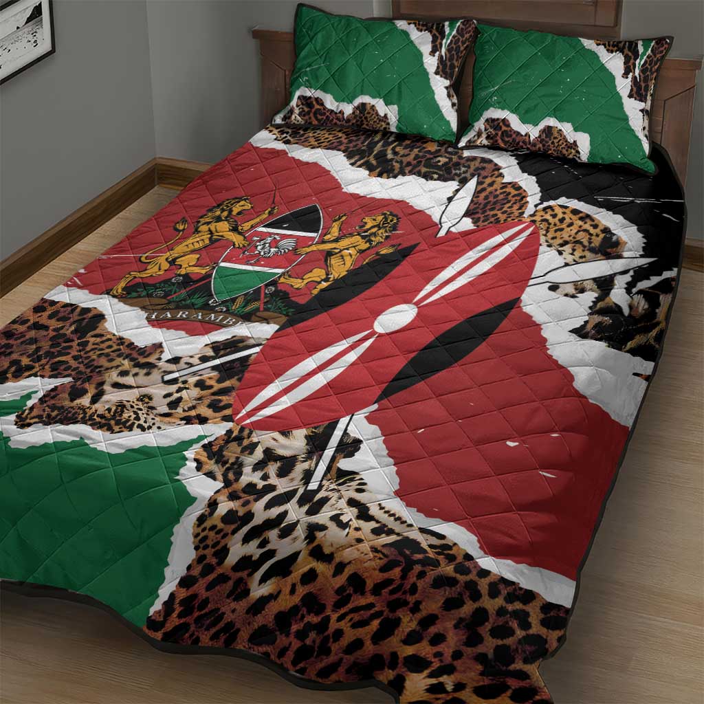 Kenya Quilt Bed Set Mix Animal Skin Pattern Grunge Style - African Pride