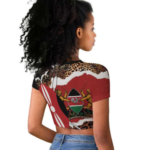 Kenya Raglan Cropped T shirt Mix Animal Skin Pattern Grunge Style - African Pride