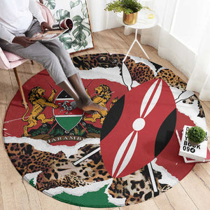 Kenya Round Carpet Mix Animal Skin Pattern Grunge Style - African Pride