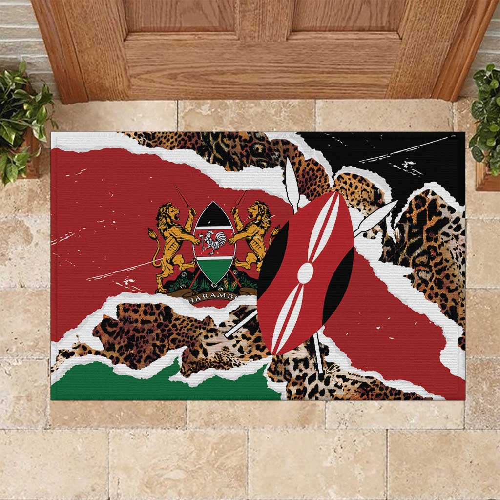 Kenya Rubber Doormat Mix Animal Skin Pattern Grunge Style - African Pride