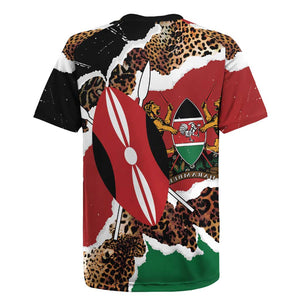 Kenya Rugby Jersey Mix Animal Skin Pattern Grunge Style - African Pride
