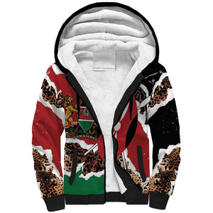 Kenya Sherpa Hoodie Mix Animal Skin Pattern Grunge Style - African Pride