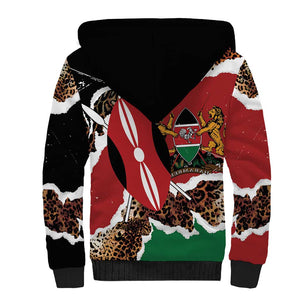 Kenya Sherpa Hoodie Mix Animal Skin Pattern Grunge Style - African Pride