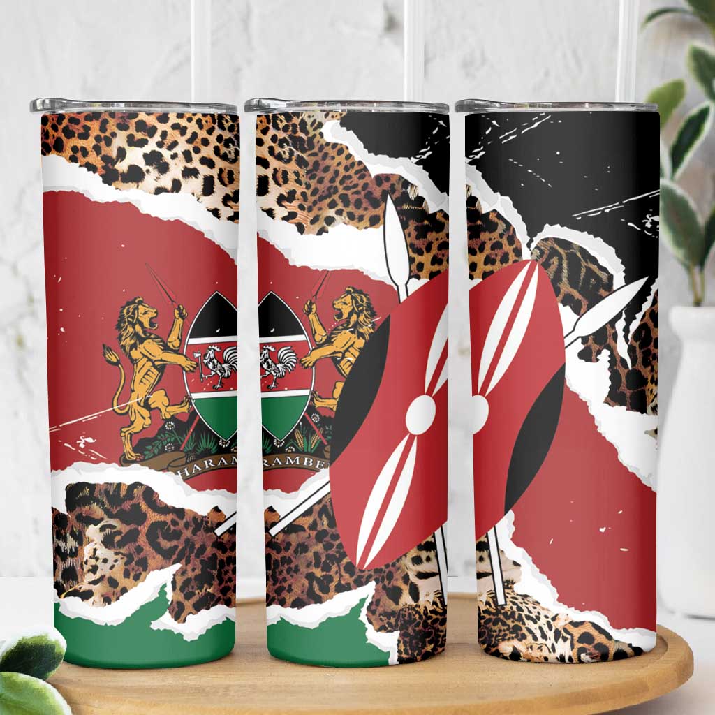 Kenya Skinny Tumbler Mix Animal Skin Pattern Grunge Style - African Pride