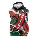 Kenya Sleeveless Hoodie Mix Animal Skin Pattern Grunge Style - African Pride