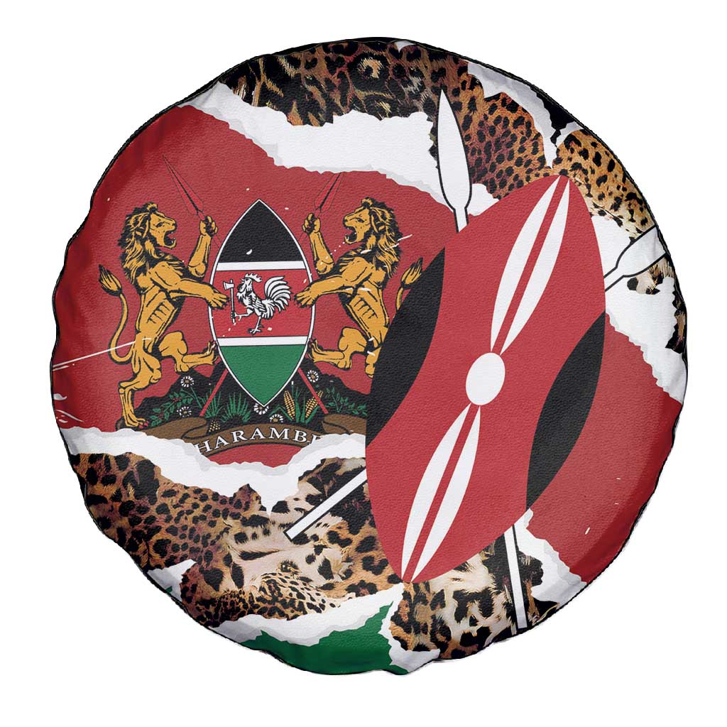 Kenya Spare Tire Cover Mix Animal Skin Pattern Grunge Style - African Pride